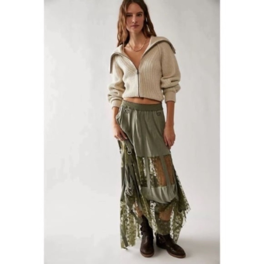 Free People Lace Utility Grunge Skirt